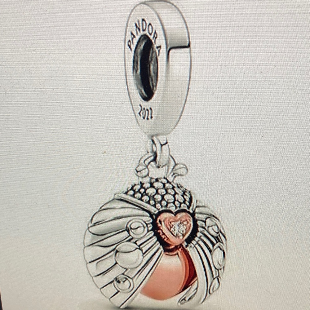 Pandora Silver and Pink Heart Charm